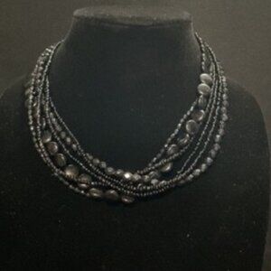 Black Beaded Necklace